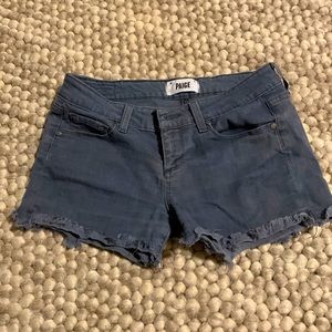 Paige faded blue cutoff shorts